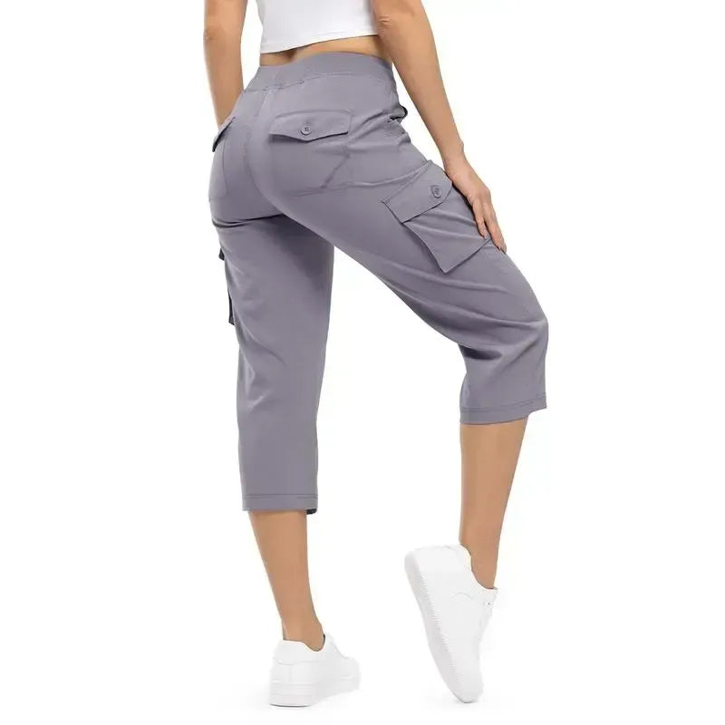 🔥8-Pack Women's Lightweight Cargo Capris – Multi-Pocket Casual Capris (All Colors)