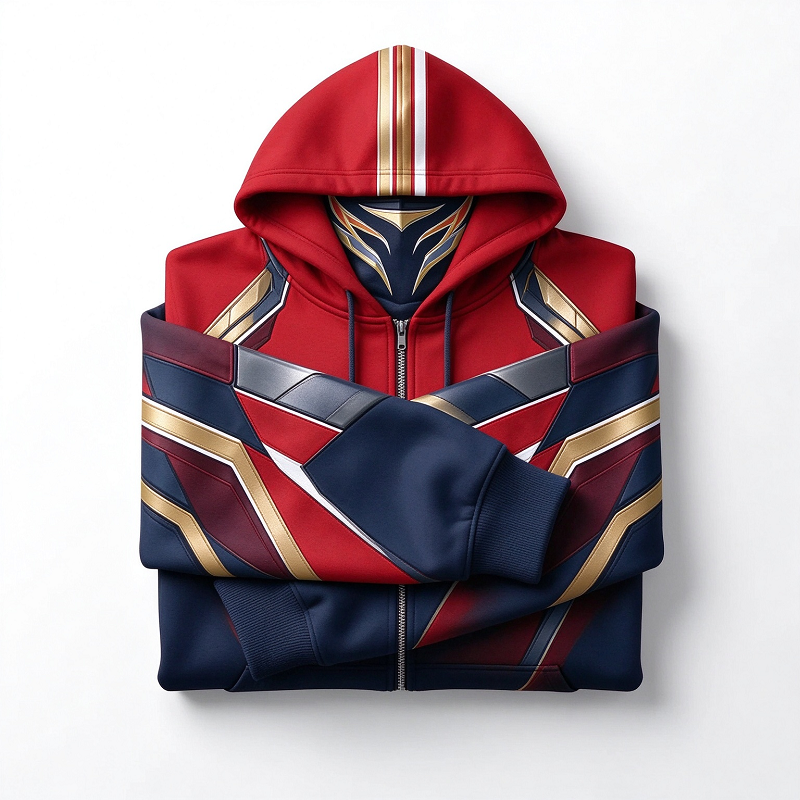 Teams Built-in Balaclava Zip Up Hoodie Football Sports Fan Full Zip Fleece Jacket Warm Winter Face Mask Sweatshirt Streetwear