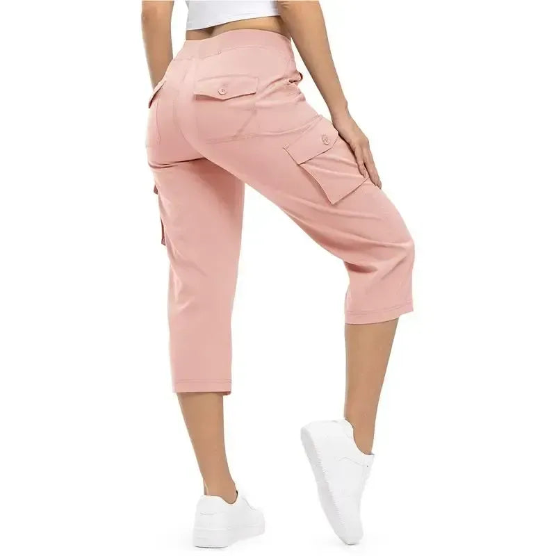 🔥8-Pack Women's Lightweight Cargo Capris – Multi-Pocket Casual Capris (All Colors)