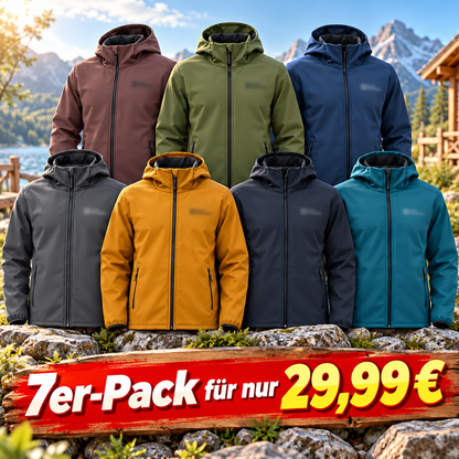 Tagesangebot – Herren Softshelljacke mit Kapuze – Winddicht & Wasserabweisend