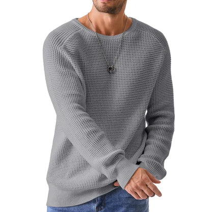 🔥 Men’s Waffle Knit Crewneck Sweater