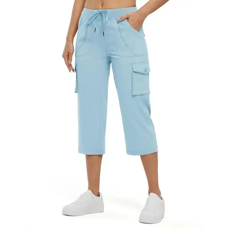 🔥8-Pack Women's Lightweight Cargo Capris – Multi-Pocket Casual Capris (All Colors)