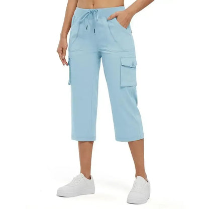 🔥8-Pack Women's Lightweight Cargo Capris – Multi-Pocket Casual Capris (All Colors)