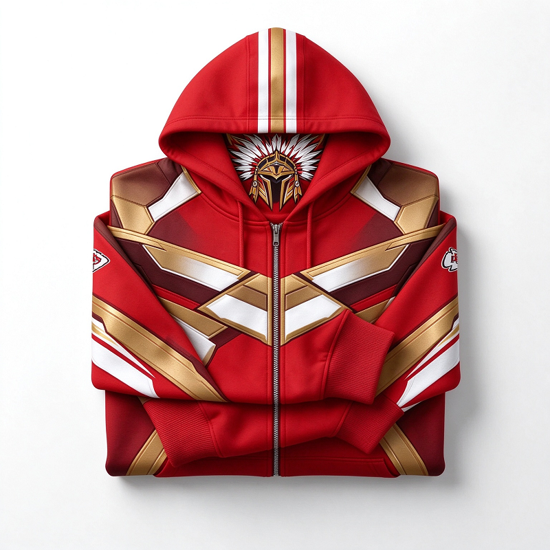 Teams Built-in Balaclava Zip Up Hoodie Football Sports Fan Full Zip Fleece Jacket Warm Winter Face Mask Sweatshirt Streetwear