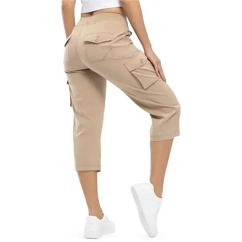 🔥8-Pack Women's Lightweight Cargo Capris – Multi-Pocket Casual Capris (All Colors)