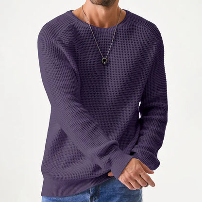 🔥 Men’s Waffle Knit Crewneck Sweater
