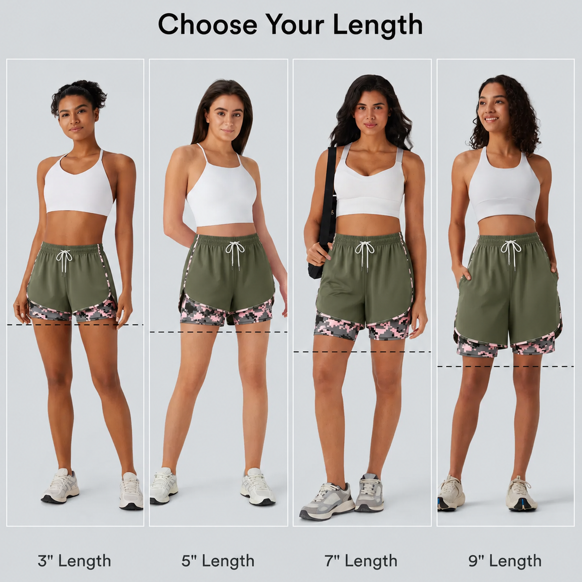 【LAST DAY SALE】Women’s casual athletic shorts with pockets