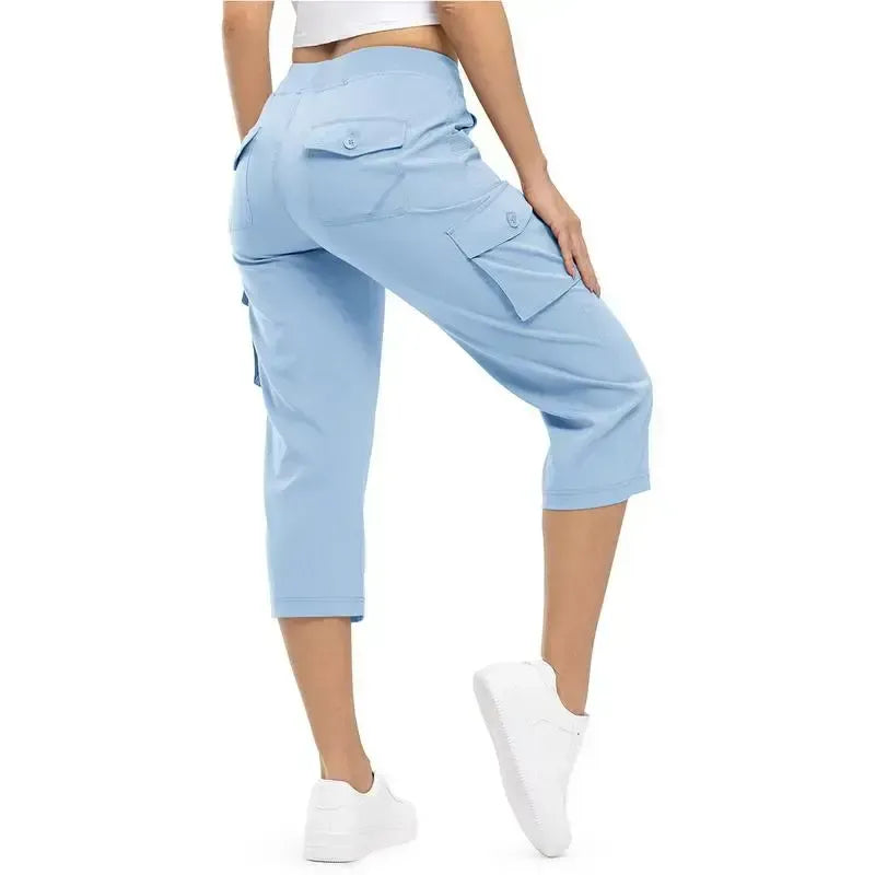 🔥8-Pack Women's Lightweight Cargo Capris – Multi-Pocket Casual Capris (All Colors)
