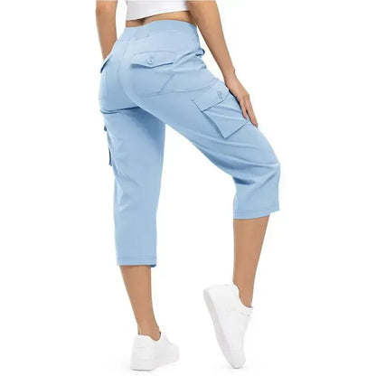 🔥8-Pack Women's Lightweight Cargo Capris – Multi-Pocket Casual Capris (All Colors)