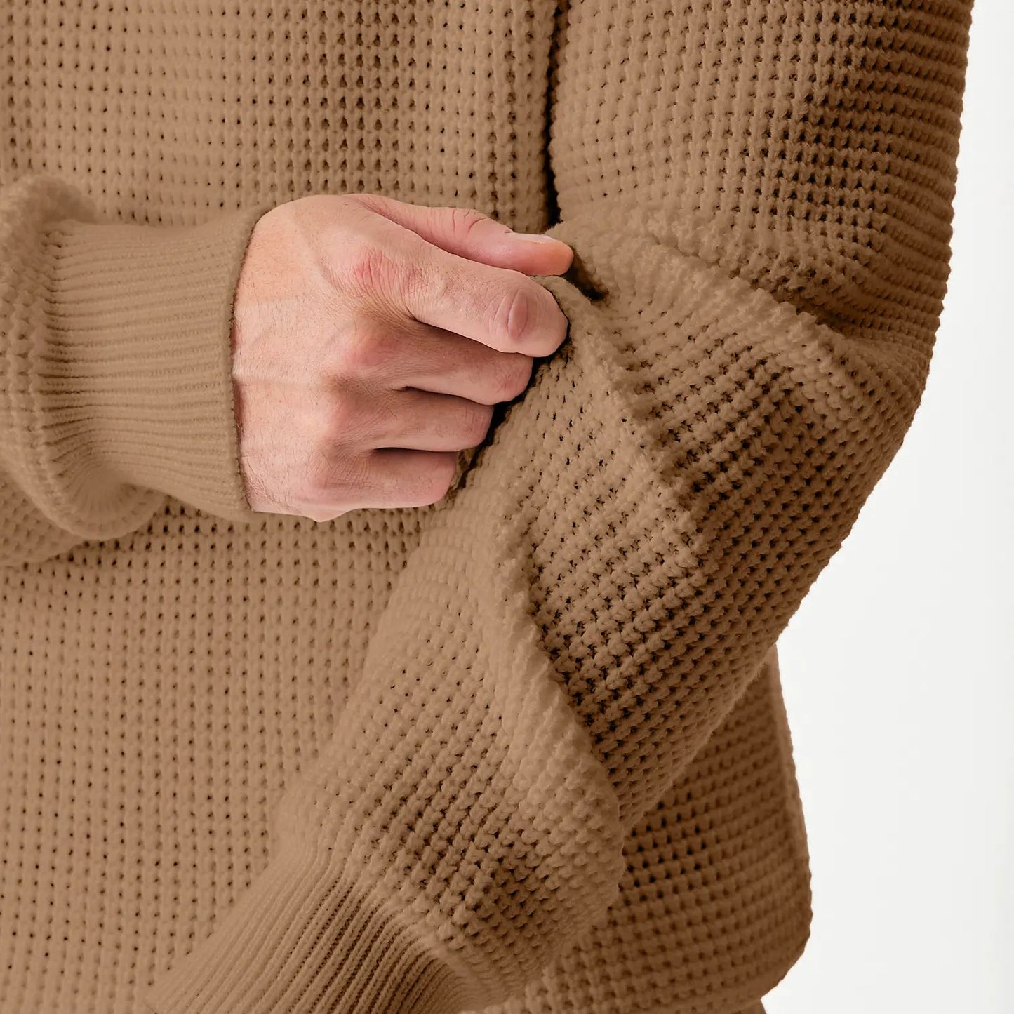 🔥 Men’s Waffle Knit Crewneck Sweater