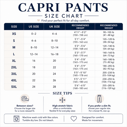 Summer Special Sale -Women's Relaxed Fit Capri Pants