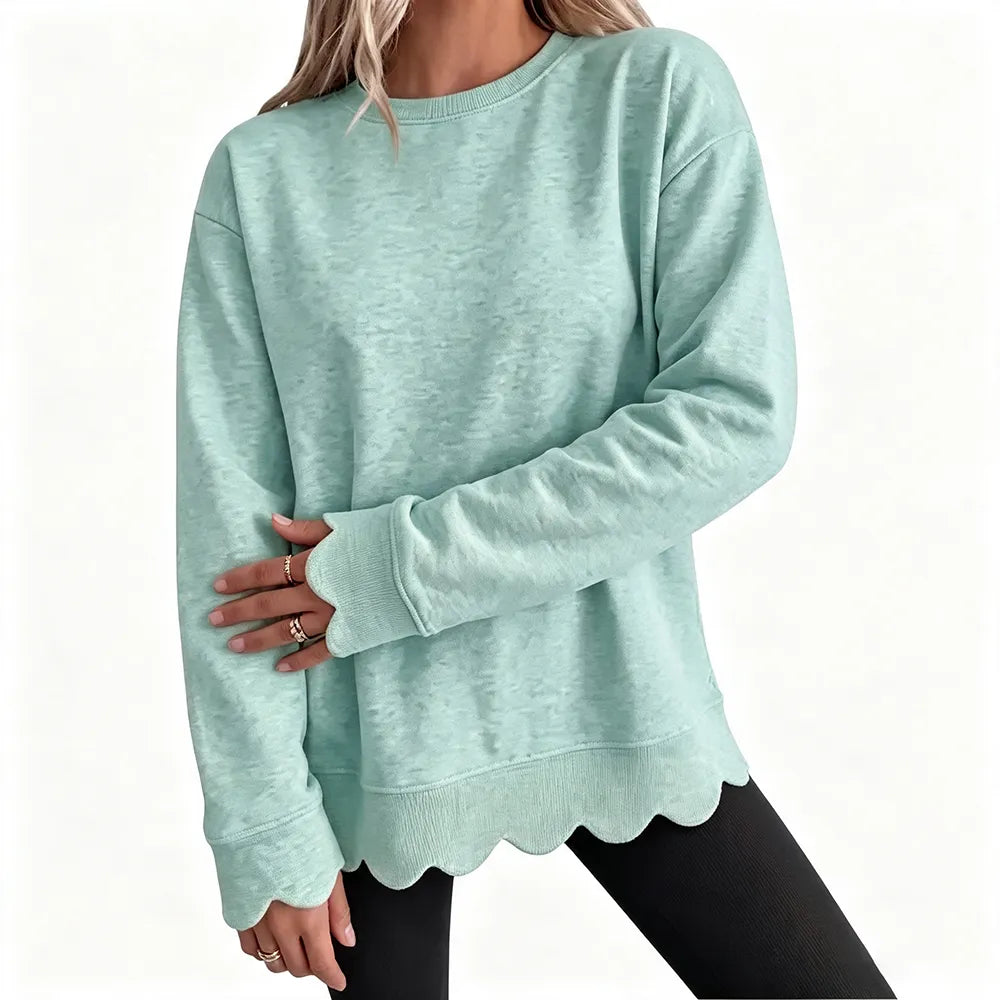 Women's Heather Crew Neck Oversized Tunic Sweatshirt