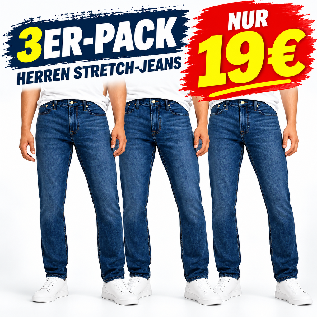 Stretch-Jeans für Herren – Slim-Straight-Passform