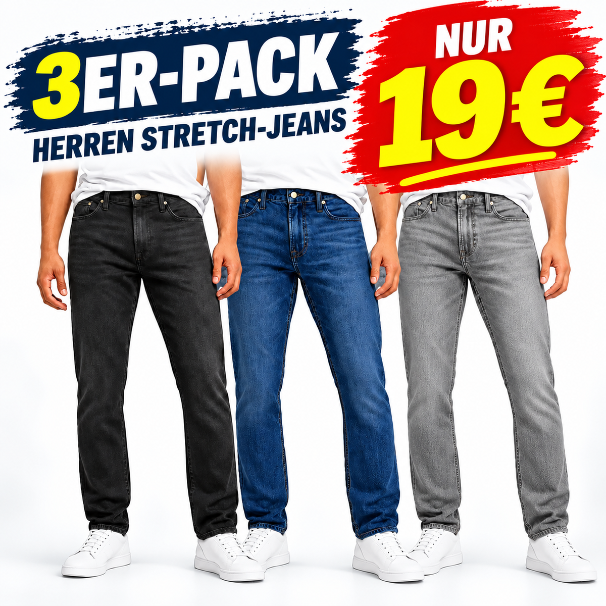 Stretch-Jeans für Herren – Slim-Straight-Passform