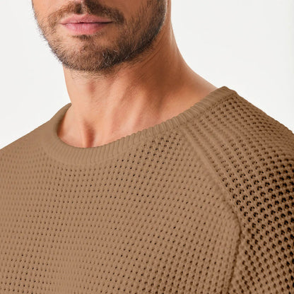 🔥 Men’s Waffle Knit Crewneck Sweater