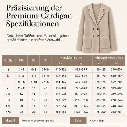 📢🎉50%Rabatt!!!🛍️✨Damen zweireihige Rippstrick-Strickjacke mit Taschen und Reverskragen